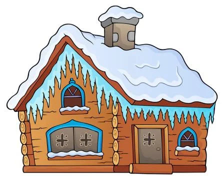 Winter cottage theme image Stock Illustration