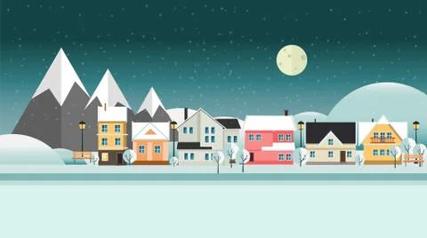 Winter countryside Stock Illustration