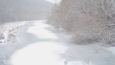 Winter countryside landscape Stock Footage 96126928