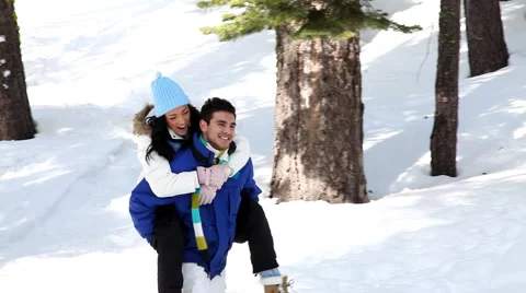 Winter Couple Stock Footage 43357333