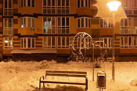 Winter courtyard Stock Photos