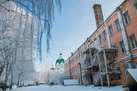 Winter Courtyard Stock Photos