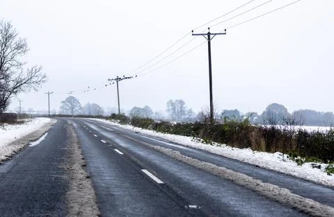 Winter Covered Road Stock Photos