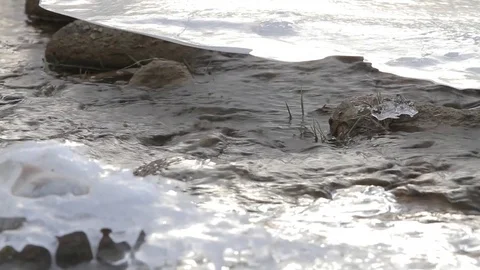 Winter Creek Closeup Stock-Footage 79576748
