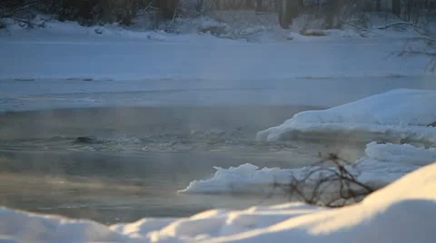 Winter creek Stock Footage 10756356