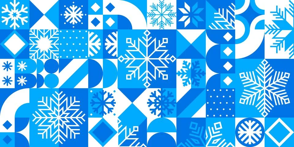 Winter crystal snowflake pattern background Stock Illustration