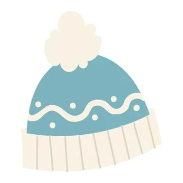 Winter cup hat flat icon vector illustration Stock Illustration