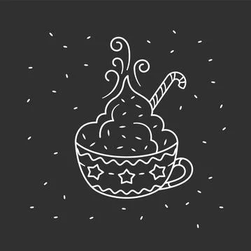 Winter cup of hot chocolate Stock Illustration