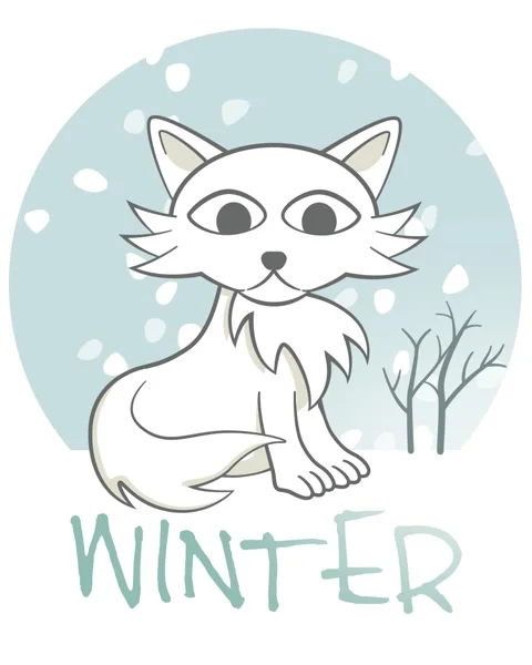 Winter, cute white fox Stock Footage 301690229