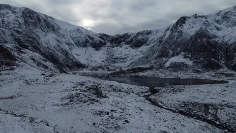 Winter in Cwm Idwal, Snowdonia Stock Footage 264643299