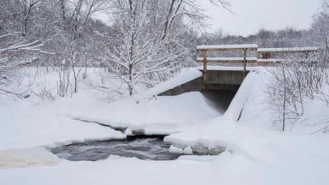 Winter Dam Stock Photos