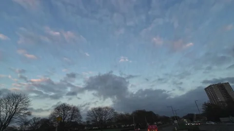 Winter Dark Sky and Clouds over British Town and Cities Video stock 325051687