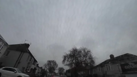Winter Dark Sky and Clouds over British Town and Cities Video stock 325055710
