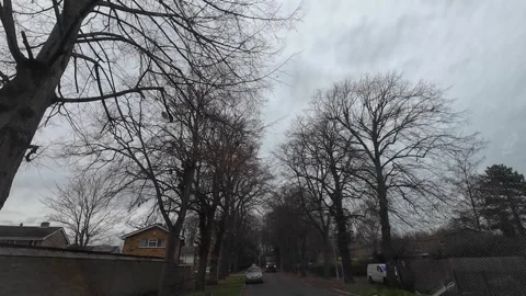 Winter Dark Sky and Clouds over British Town and Cities Stock Footage 325058090