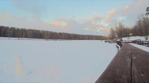 Winter day on the lake timelapse Video stock 79815233