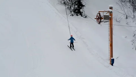 Winter day people ski Stock Footage 102481509