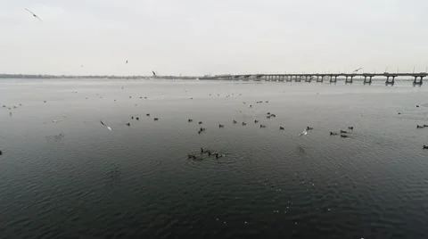 Winter day on the river Stock Footage 59321294