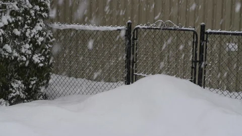 Winter day snowy gate Stock Footage 149457286