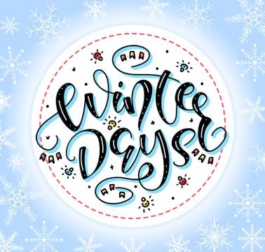 Winter days - multicolored vector illustration Illustrazione stock