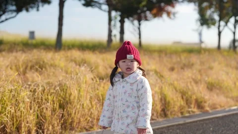 In the winter of December 2024, a 3-year-old Japanese girl spends her time in a 動画素材 297011307