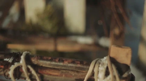 Winter Decorations, Lanterns on a Sled Video stock 62055632