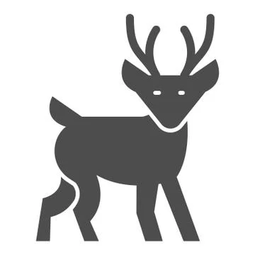 Winter deer solid icon, Christmas concept, Fawn sign on white background イラスト素材