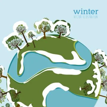 Winter design over blue background vector illustration Illustrazione stock