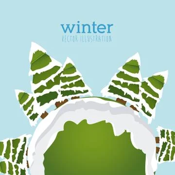 Winter design over blue background vector illustration Illustrazione stock