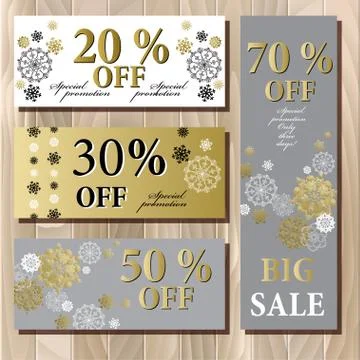 Winter design with silver white snowflakes Stock Illustration