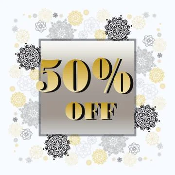 Winter design with silver white snowflakes Stock Illustration