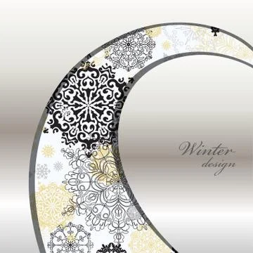 Winter design with silver white snowflakes Stock Illustration