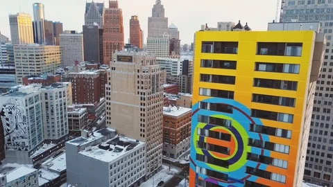 Winter in Detroit 03 Video stock 108464221