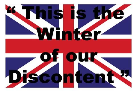 This is winter of discontent on a union flag background Stock Illustration