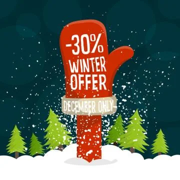 Winter discount label Illustrazione stock