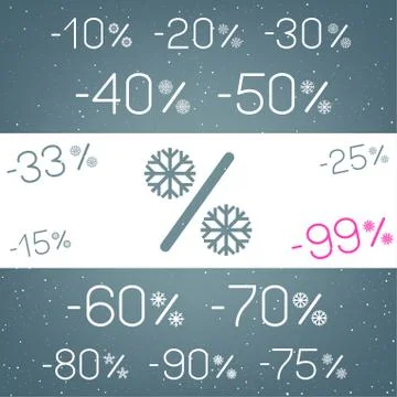 Winter discount snow rercent set Stock Illustration