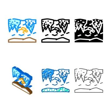 Winter diving color icon vector stylized Stock Illustration