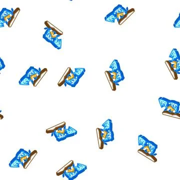 Winter diving isometric icon seamless pattern Stock Illustration