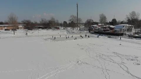 Winter Dnipro hockey Stock Footage 105604356