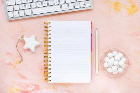 Winter To Do List, clock and keyboard Stock Photos