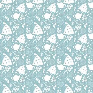 Winter doodle seamless pattern Stock Illustration