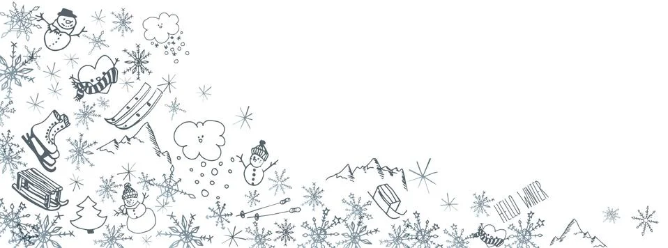 Winter doodles background Stock Illustration