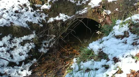 Winter drain pipe Stock Footage 11017075