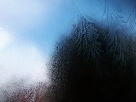Winter drawing on the car windshield Stock Photos