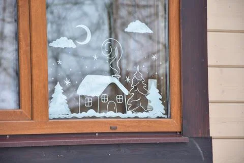 Winter drawing Stock Photos