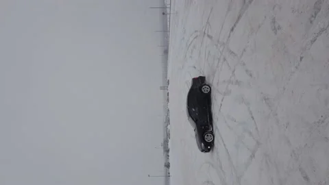 Winter drift on a BMW. (vertical video) Stock Footage 147491918