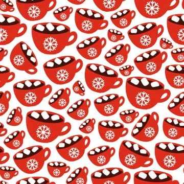 Winter drink repeat pattern 库存插图