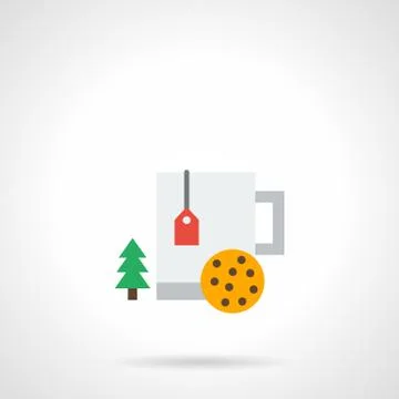 Winter drinks flat color vector icon Stock Illustration