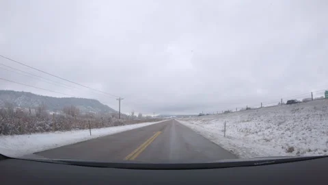 Winter Drive on I-25 Heading to Colorado Springs from Denver Stock Footage 286993356