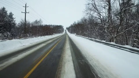 Winter Drive Messy Roads 2 Stock Footage 84046332