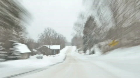 Winter Drive Timelapse 1hd Stock Footage 309546